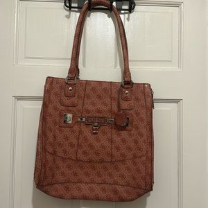 Vintage Light Pink and Leopard Guess Purse Handbag